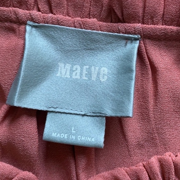 Anthropologie Liesel Maeve Cold Shoulder Ruffle Top blouse faux wrap L‎ orange - Picture 9 of 13